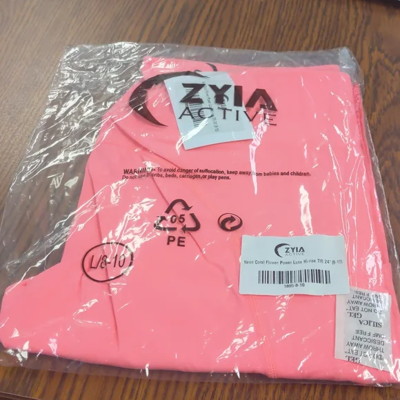 Zyia 🌙 Neon Floral Coral Luxe flower power hi rise 24” - Picture 3 of 3